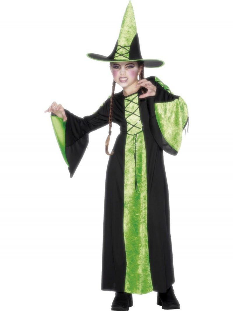Bewitched Green/Black Halloween Childrens Fancy Dress