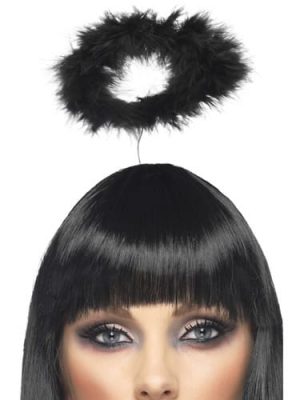 Black Marabou Halo