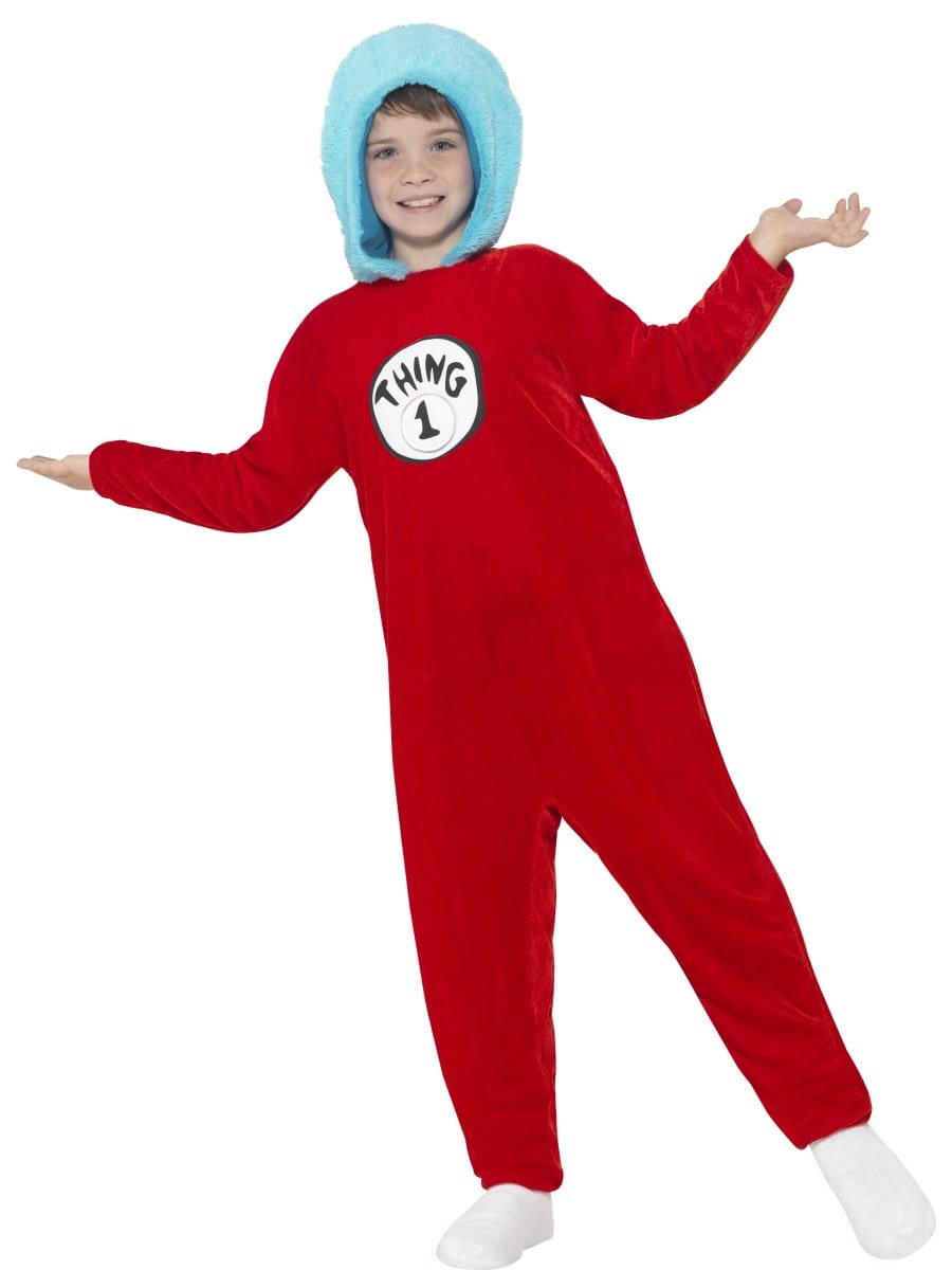 Cat in the Hat Thing 1 or Thing 2 Children's Fancy Dress Costume