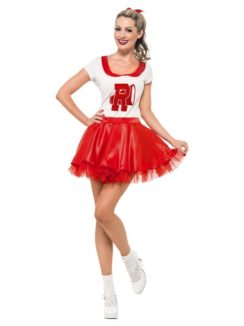 Grease Sandy Cheerleader Ladies Fancy Dress Costume