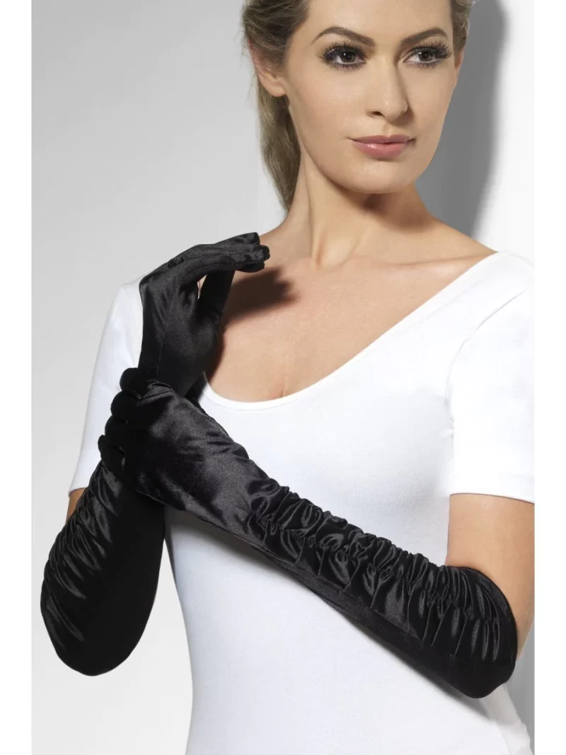 Deluxe Long Black Temptress Gloves