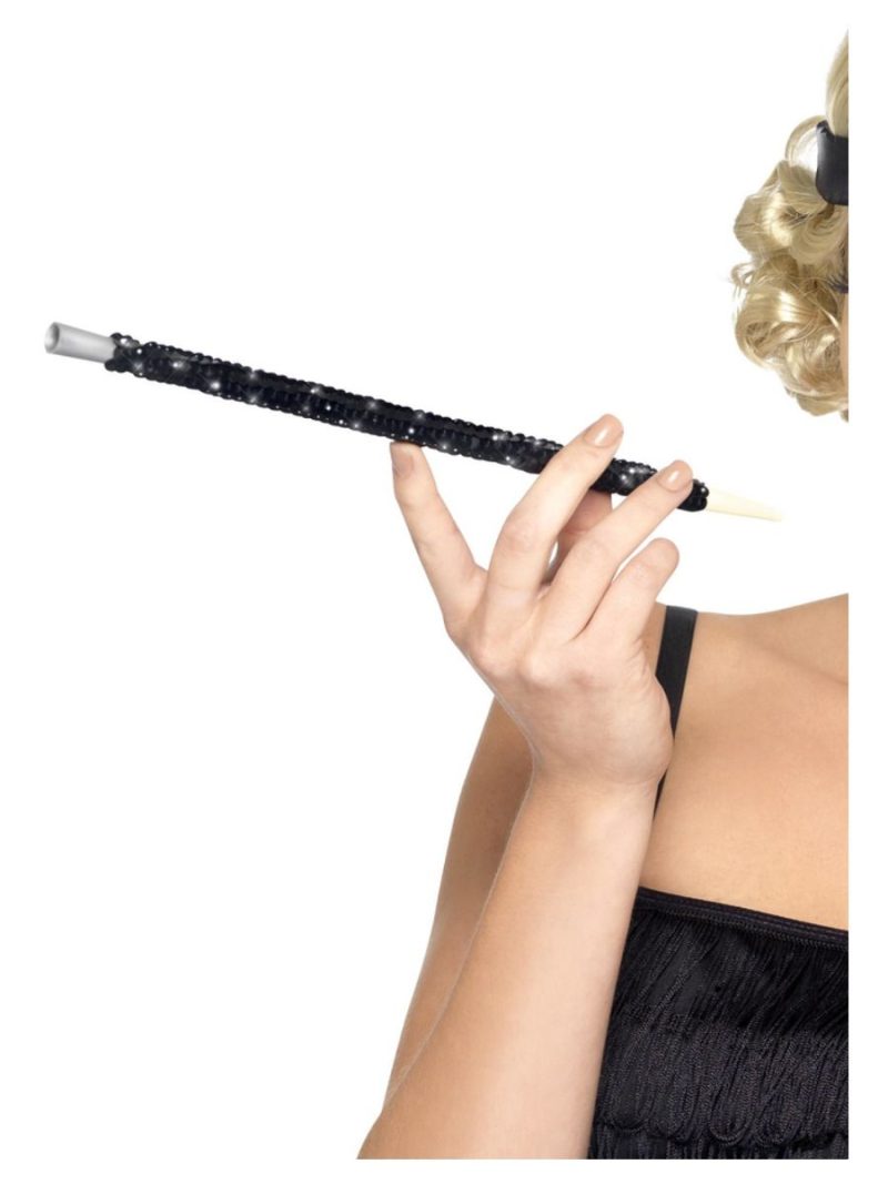 Cigarette Holder Black Sequinned