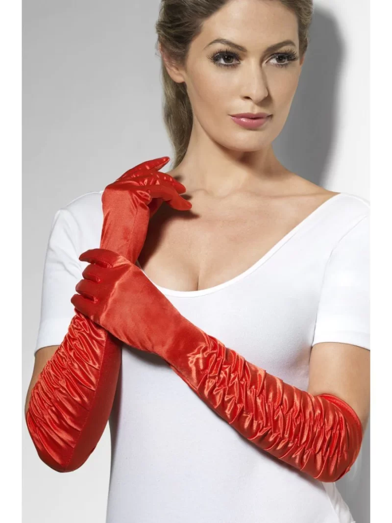 Deluxe Long Red Temptress Gloves