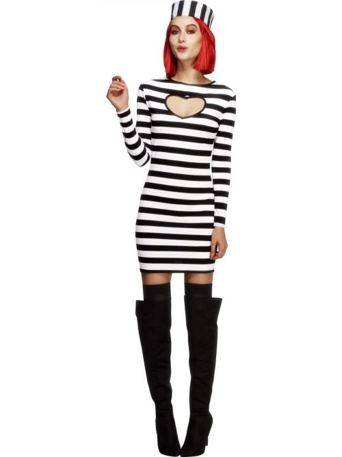 Fever Collection Sexy Convict Ladies Fancy Dress Costume