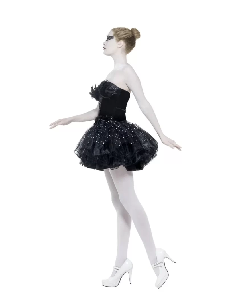 Dark Gothic Swan Masquerade Halloween Ladies Fancy Dress Costume - Image 2