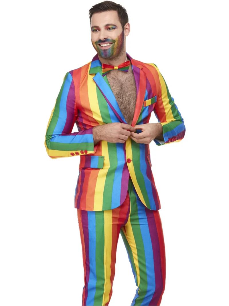 Over the Rainbow Pride Standout Suit Men's Fancy Dress Costume