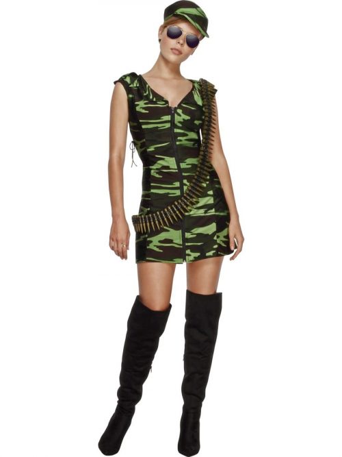 Fever Collection Combat Girl Ladies Fancy Dress Costume