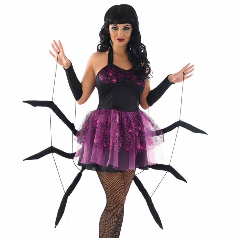 Black Widow Spider Ladies Halloween Fancy Dress Costume - Image 2