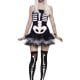 Fever Collection Skeleton Ladies Halloween Fancy Dress Costume
