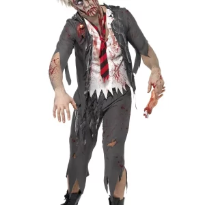 High School Horror Zombie School Boy Mens Halloween Fancy Dress Costume