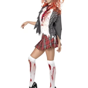 High School Horror Zombie Schoolgirl Ladies Halloween Fancy Dress Costume - Image 2