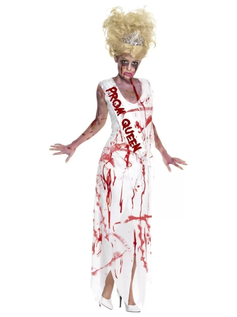 High School Horror (Carrie) Zombie Prom Queen Ladies Halloween Fancy Dress