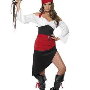 Caribbean Sassy Pirate Wench Ladies Fancy Dress Costume