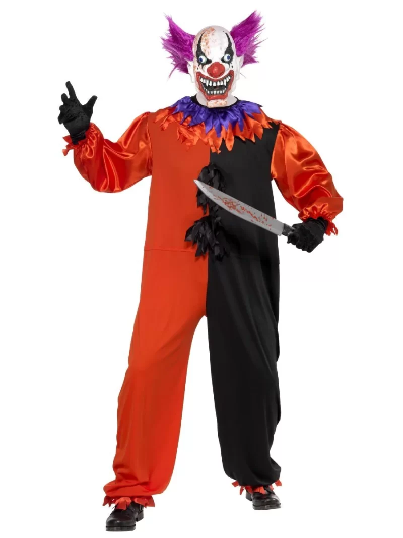 Sinister Scary Bo Bo the Clown Mens Halloween Fancy Dress