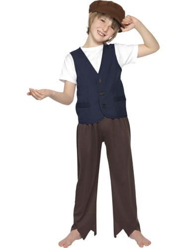 Victorian Poor Peasant Boy Childrens Fancy Dress Costume