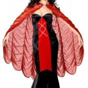 Gothic Manor Vampiress Red/Gold Cape