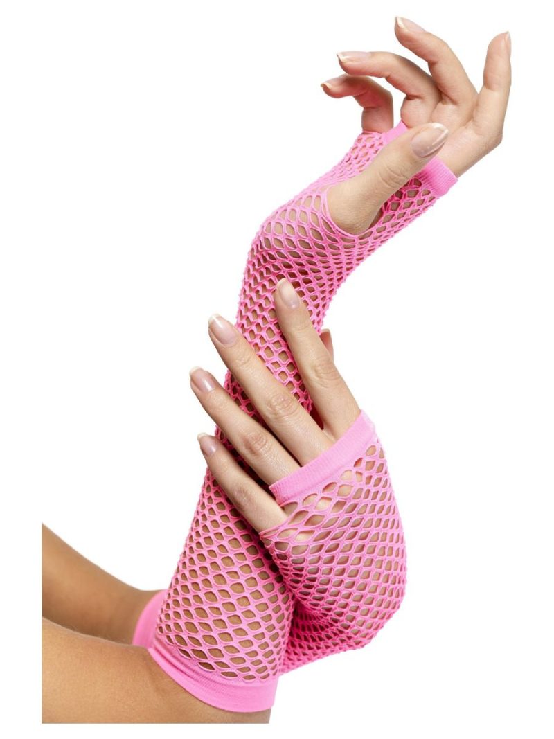 Fishnet Gloves Hot Pink