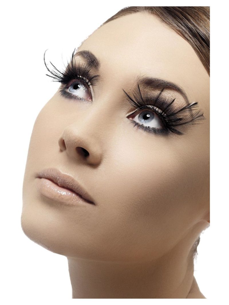 Fever Collection Black Feather with Large Plumed Eyelashes
