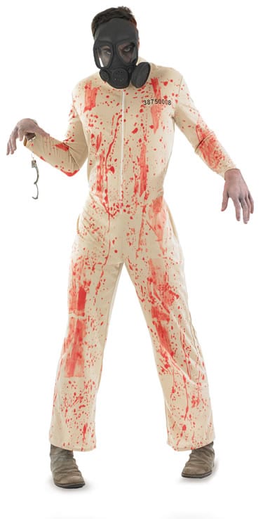 Zombie Prisoner Mens Halloween Fancy Dress Costume