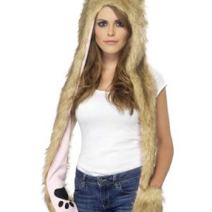 Wolf Hood with Attached Scarf