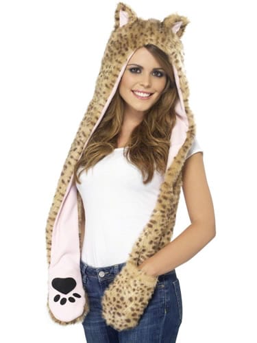 Leopard Hood with Attached Scarf