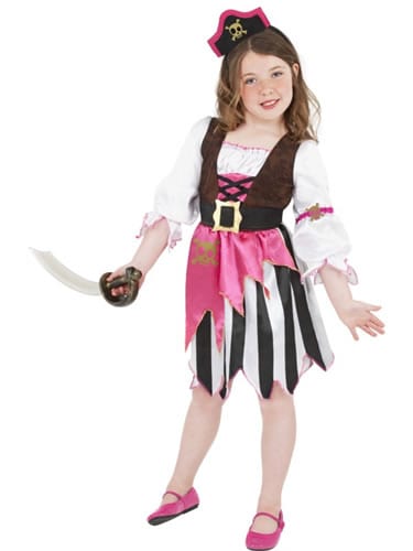 Pink Pirate Girl Childrens Fancy Dress Costume