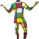 Second Skin Rubik's Cube Bodysuit Men's Fancy Dress Costume
