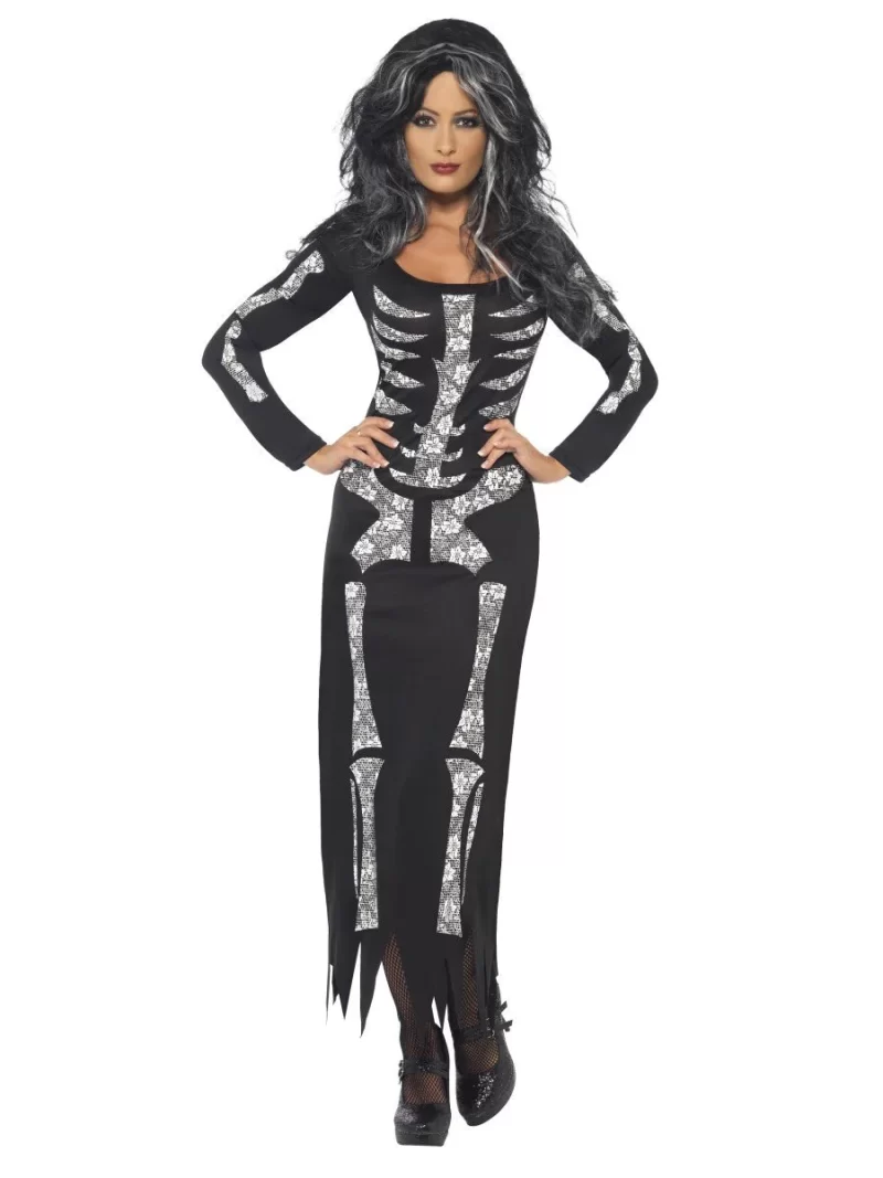 Skeleton Ladies Halloween Fancy Dress Costume