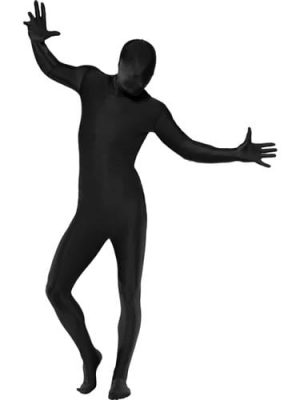 Second Skin Black Bodysuit Fancy Dress Costume