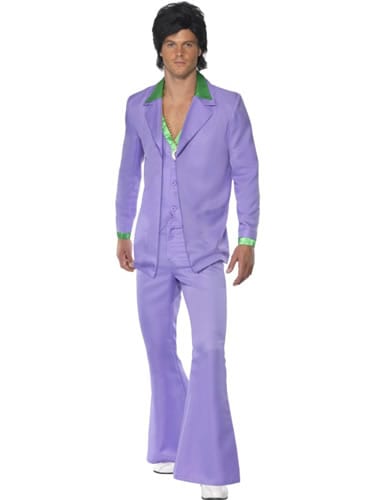 1970's Lavender Suit Men's Fancy Dress Costume