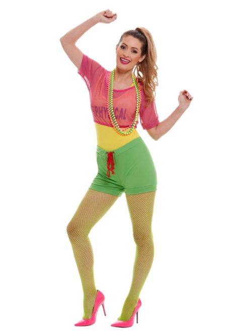 80's Disco Spandex Leggings, Neon Pink