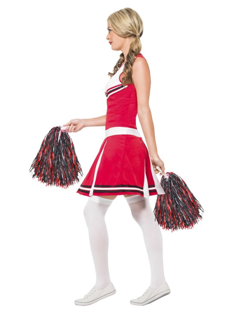 High School Cheerleader Red (High School Musical) Ladies Fancy Dress Costume - Image 3