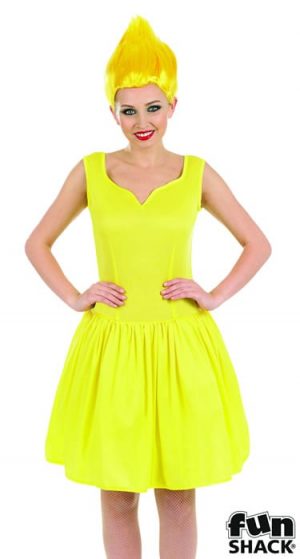Sexy Yellow Pixie Ladies Fancy Dress Costume