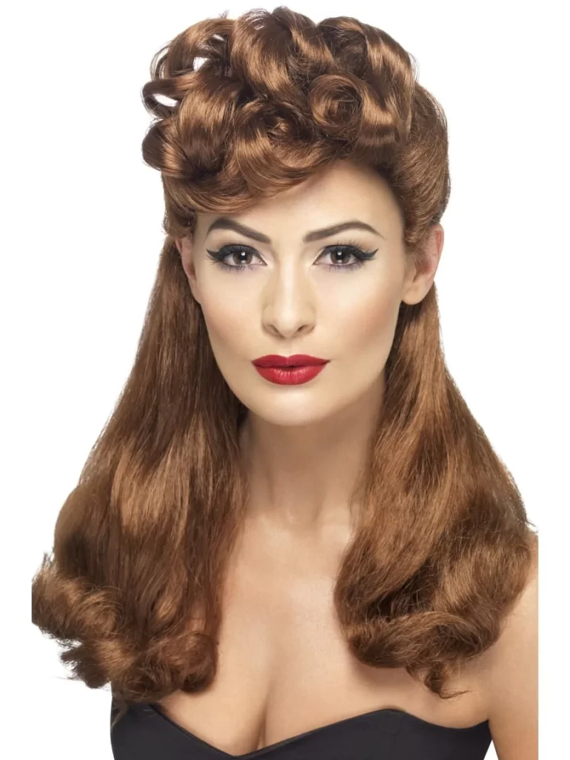 1940's Vintage Pin Up Auburn Wig