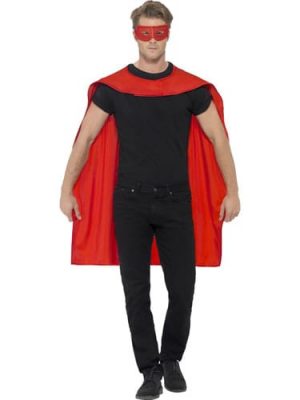 Red Superhero Cape Unisex Fancy Dress Costume
