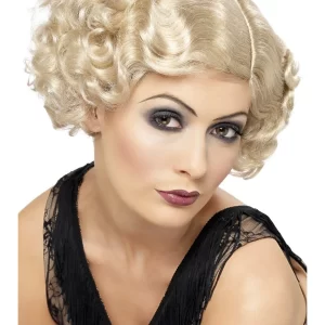1920's Blonde Curly Flirty Flapper Wig - Image 2