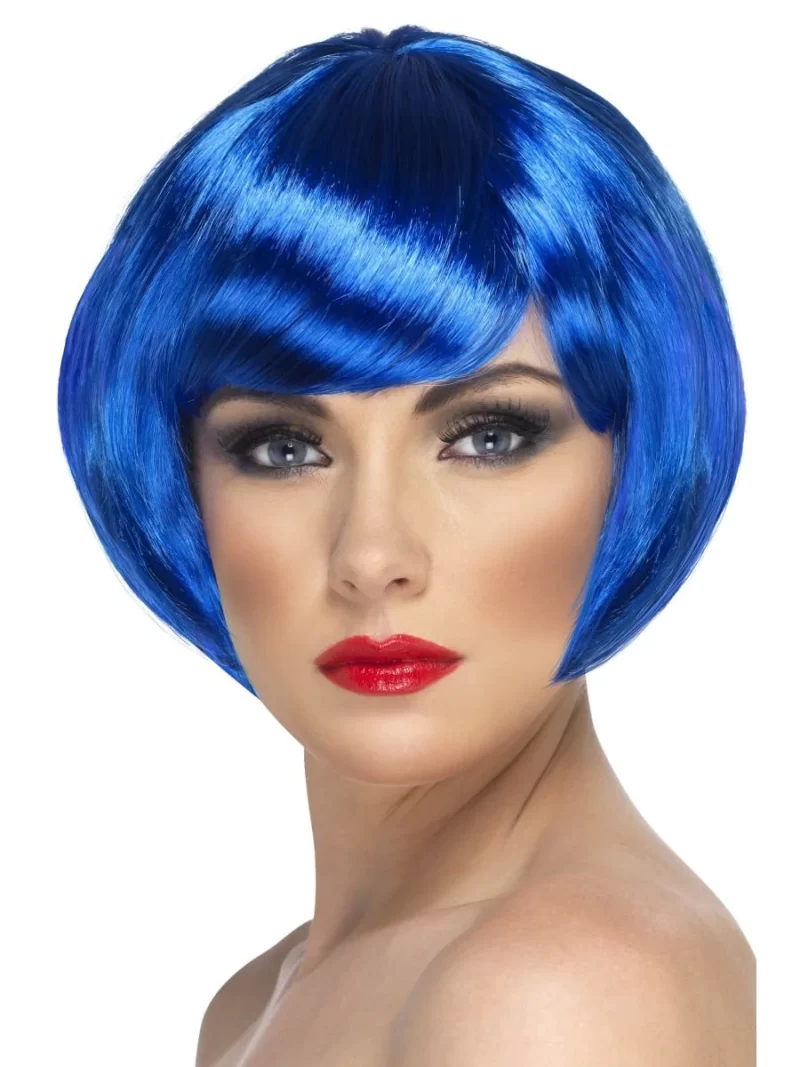 Babe Wig Neon Blue, Short Bob