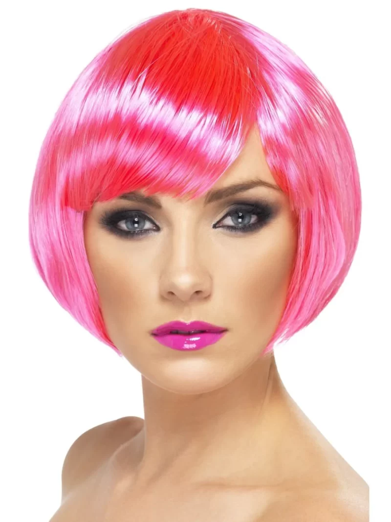 Neon Pink Babe Bob Wig