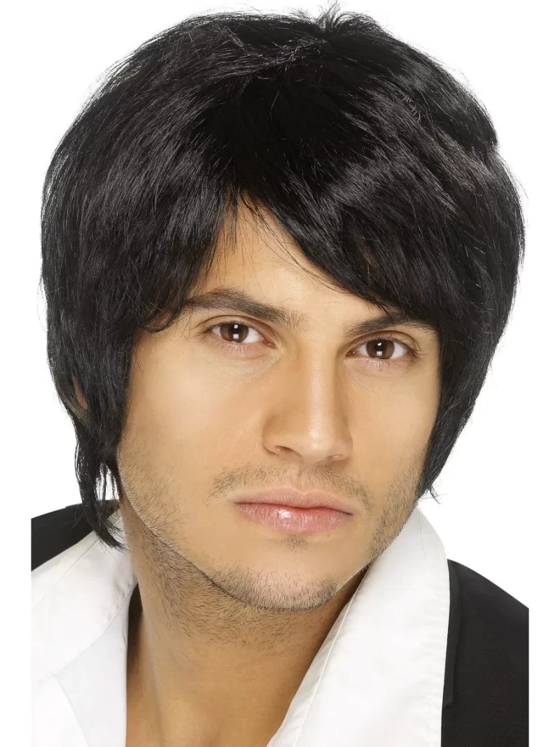Boy Band Wig Black