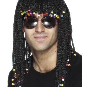 Beaded And Braided Wig Black Unisex