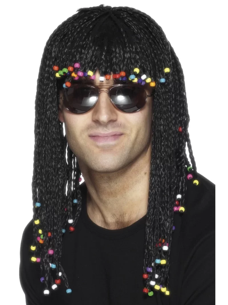 Beaded And Braided Wig Black Unisex