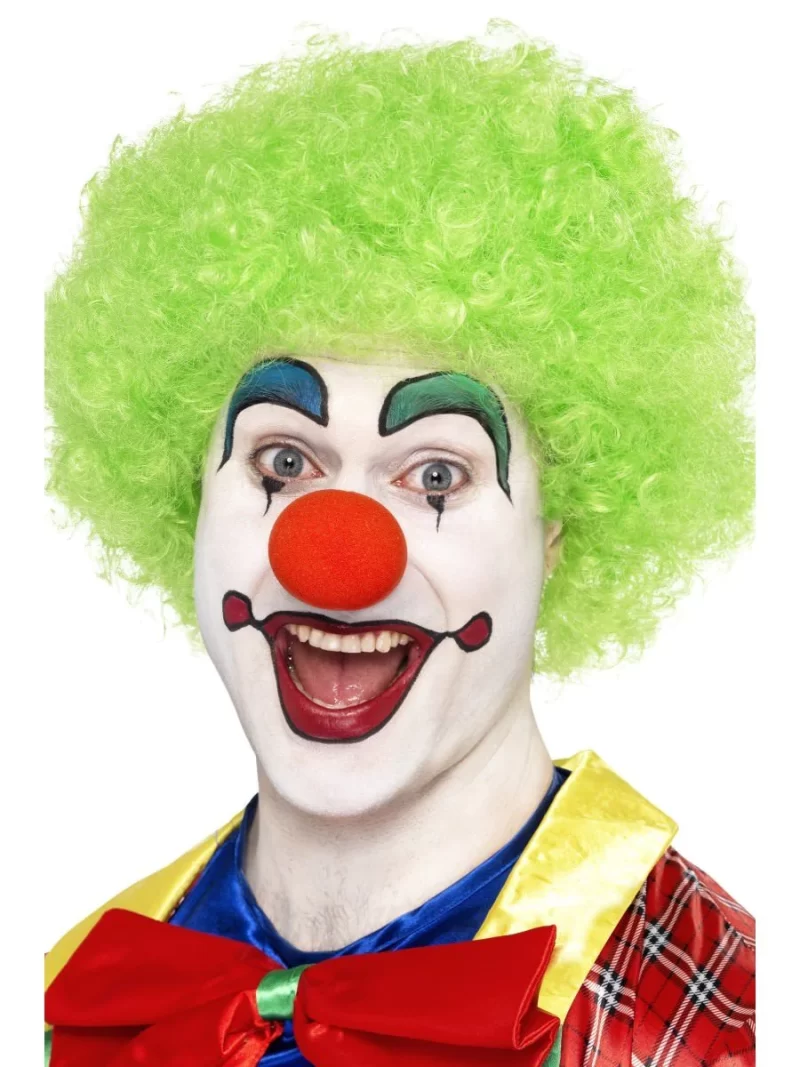 Crazy Clown Green Curly Afro Wig