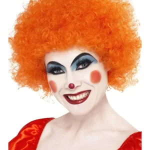 Crazy Clown Orange Curly Afro Wig - Image 2