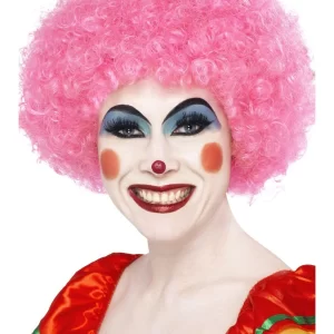 Crazy Clown Pink Curly Afro Wig