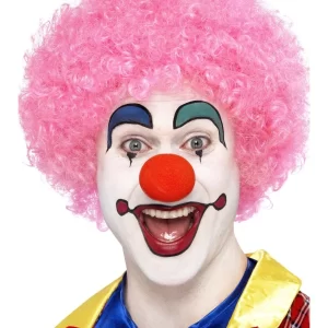 Crazy Clown Pink Curly Afro Wig - Image 2
