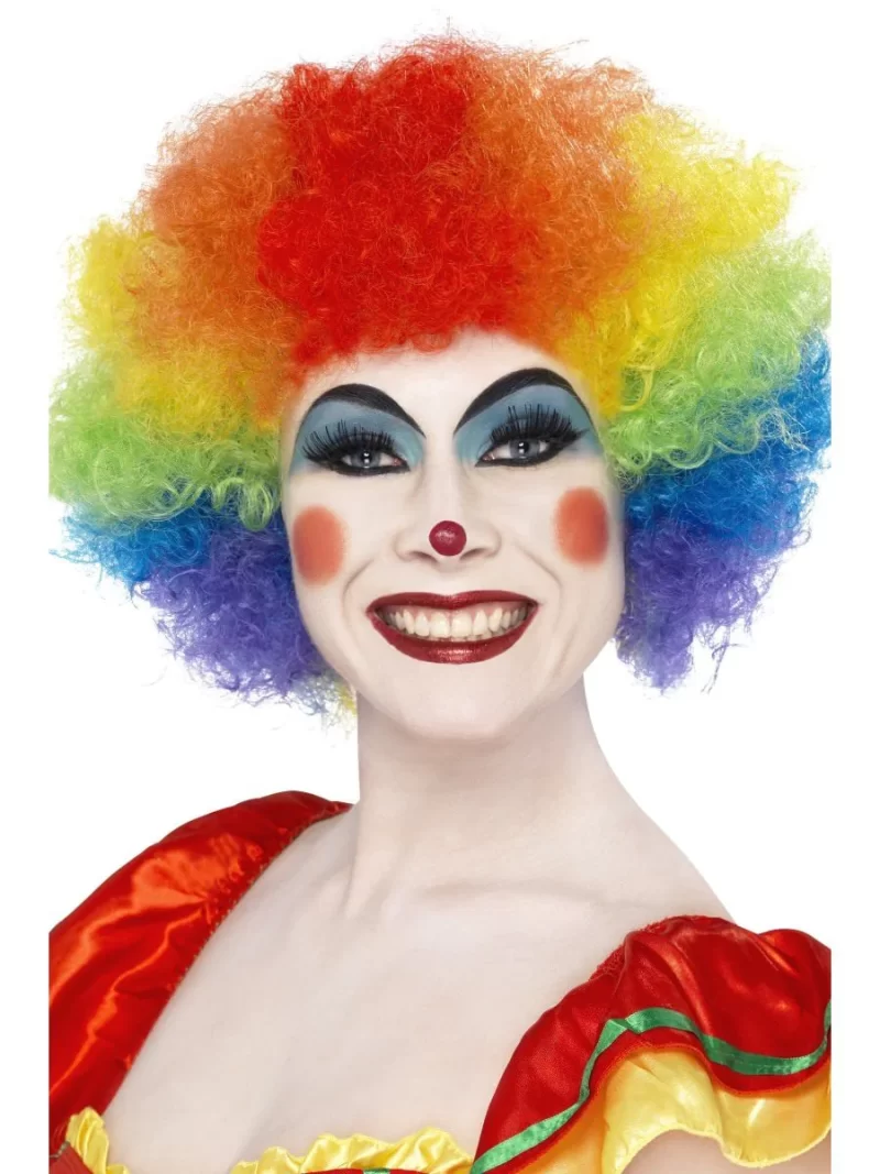 Crazy Clown Rainbow Curly Afro Wig