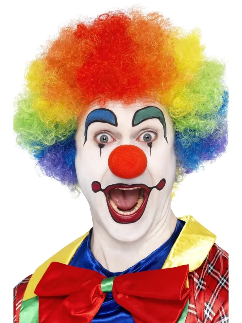Crazy Clown Rainbow Curly Afro Wig - Image 2
