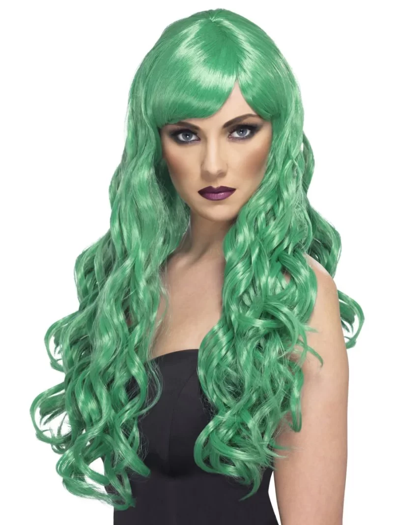Desire Long Curly Wig Beetlejuice Green