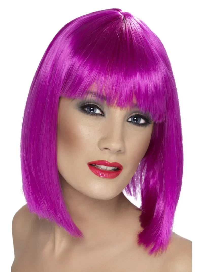 Neon Purple Long Bob Glam Wig