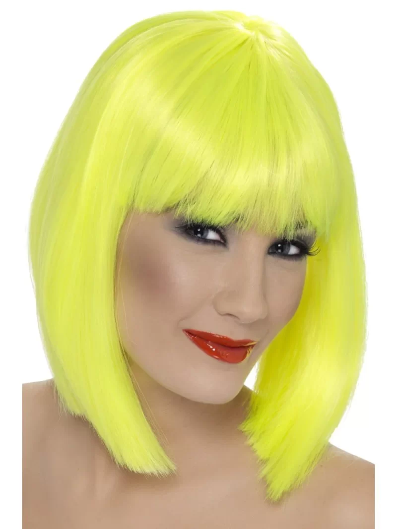 Neon Yellow Glam Long Bob Wig